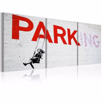 Tableau sur la balançoire Banksy 60×30 cm