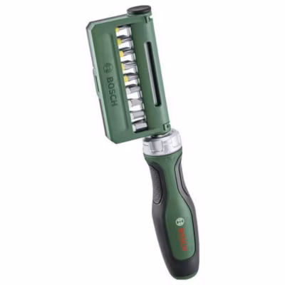 Bosch Home and Garden 1600A02Z9A tournevis à cliquet 19 pièces, embouts S2, poignée Softgrip