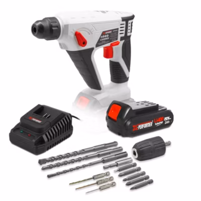 Marteau perforateur sans fil X-Performer 20V avec batterie 2Ah et chargeur rapide 1H