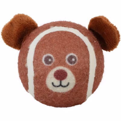 Balle de tennis D 8 cm en forme d&rsquo;animaux tête OURSON pour chien