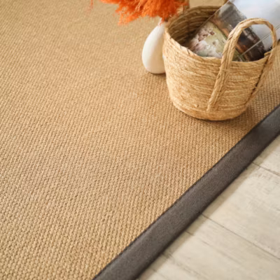 Tapis Sisal – Tulum havane – Ganse chocolat – 200 x 200 cm