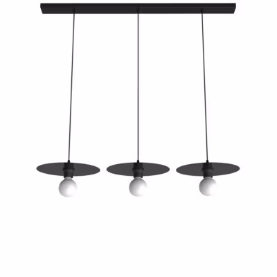 LUMICOM – NINA BINARIO Suspension, 3XE27, max 42W, métal, noir brillant, D.30cm