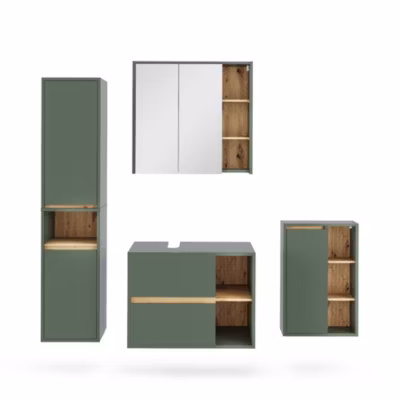 Vicco Ensemble de meubles de salle de bains Vert/Artisan 4 pièces
