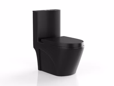 WC à poser noir mat en céramique – Evacuation verticale – NAGILAM