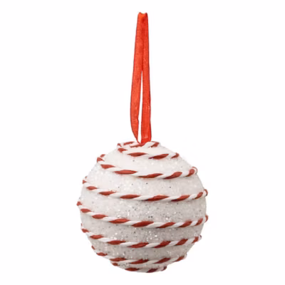 Boule de Noël paillette cordon 80mm – Atmosphera