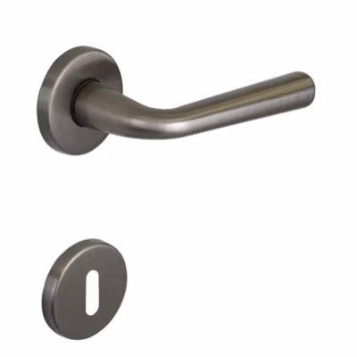 Poignée de porte intérieure sur rosaceZamac haute resistance nickel poli satiné Avec ressort de rappel Hardwarexchange