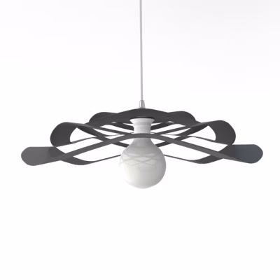 LUMICOM – KAMI Plafonnier, 1X E27, max 42W, métal, anthracite, D.60cm