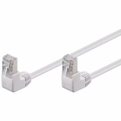 Câble RJ45 Cat5e coudé blindé blanc 3 m GOOBAY