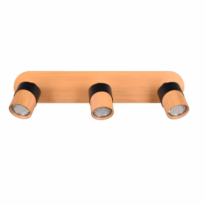 Spot Led 3 lampes GU10 bois naturel – Trio – Aruni