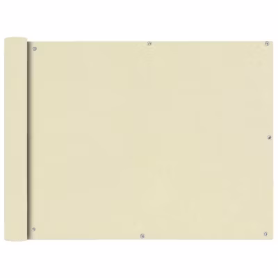 vidaXL écran de Balcon Tissu Oxford 90×600 cm Crème Brise vent Ombre de jardin 42339