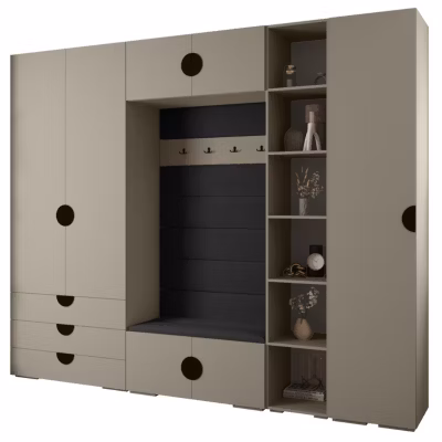 Garde-robe Inova 4 porte battante 236,7/290/47 3 Portes (gris)