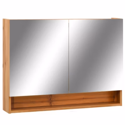 Armoire Murale à miroir LED, Armoire de Toilette, Meuble Salle de Bain Chêne 80x15x60 cm MDF