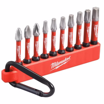 Jeu d’embouts Milwaukee SHOCKWAVE 10 pièces 50 mm avec mousqueton