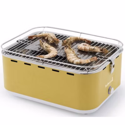 Barbecue de table au charbon BARBECOOK Carlo – Inox – 38,5×28,5 cm