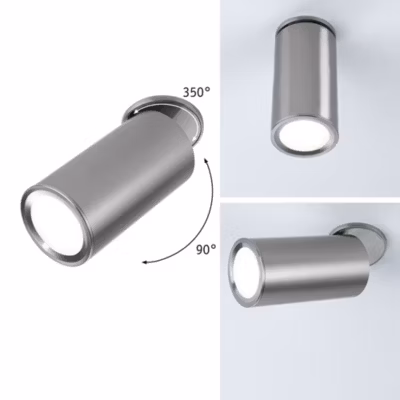 Spot encastré LED 3-Step-Dim Turnal rond 60mm 90 Coin 6W 470lm 230V gradable 2700K Acier brossé