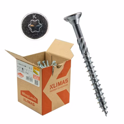 Vis de construction bois Klimas à tête fraisée Torx, zinguées blanches 3 x 40 mm 500 St.
