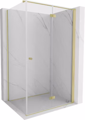 Mexen Mist-F cabine de douche pliante droite 75 x 80 cm, transparent, doré – 8A6T-075-080-50-00-P