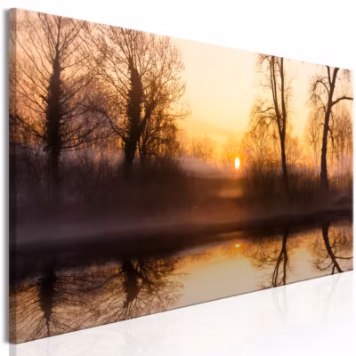 Tableau Winter Sunset (1 Part) Narrow 135×45 cm