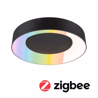 Plafonnier LED Smart Home Zigbee 3.0 Casca IP44 RGBW+ 1750lm 230V 20W gradable Noir mat