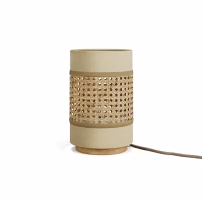 Vicco Lampe de table rotin/crème 17.5×26.5cm