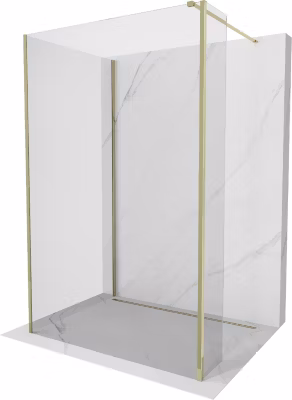 Mexen Kioto paroi de douche Walk-in 140 x 100 x 30 cm, transparent, or – 800-140-100-221-50-00-030
