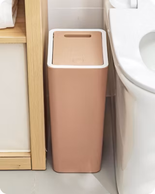 Poubelle de Cuisine de 8L avec couvercle brun