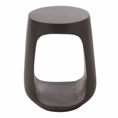 Table basse en bois de manguier au design contemporain (35x35x46 cm – Noir Mat)