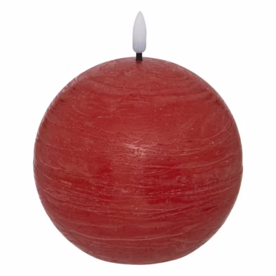 Bougie boule LED Molia D.8cm rouge – Atmosphera