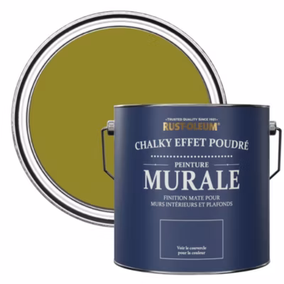 Peinture Verte pour Murs et Plafonds mat profond Chalky – RUST-OLEUM – Olive marinée 2,5L