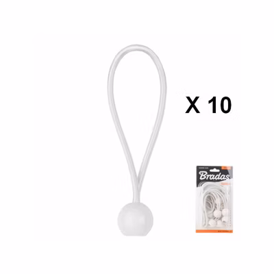 Tendeur a boule blanc 15cm pour bâche et toile (blister de 10pieces)