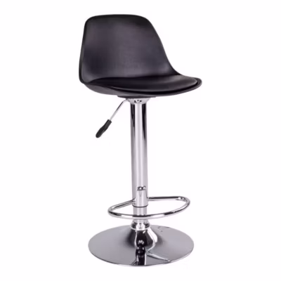 Lot de 2 Tabourets Hauts Trondheim, Noir, Faux Cuir, 41x39x104 cm, Seven Design