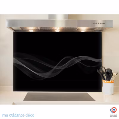 Crédence cuisine fond de hotte Courbe 2 – Alu composite – L 90 cm x H 70 cm – MaCrédenceDéco