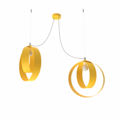 LUMICOM – SHELL Suspension, 2X E27, max 42W, métal, jaune, D.40