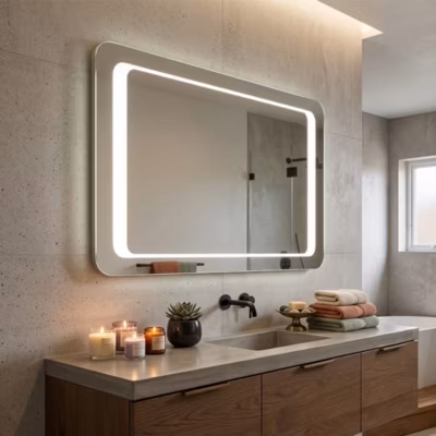 Miroir Réversible 80X60 Avec Sablage Rétroéclairé