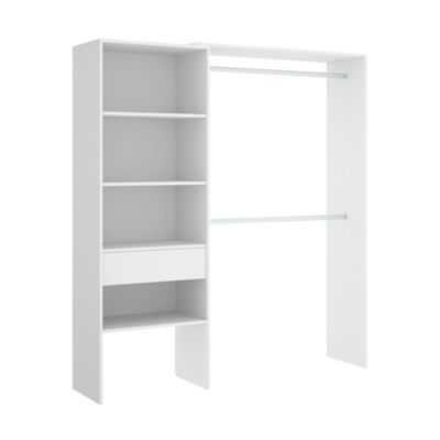 Grande Garde-robe Lhotse, Structure pour dressing, Cintre ouvert, 160x40h187 cm, Blanc