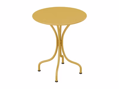 Table ronde de jardin D.60 cm en métal – Jaune moutarde – MIRMANDE de MYLIA