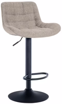 Tabouret de bar Tover, réglable en hauteur, chaise pivotante à 360 avec dossier pour comptoir et bar Taupe/Tissu