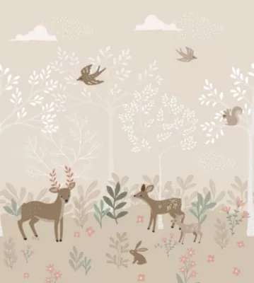 ESTAhome papier peint panoramique cerf beige 250 x 279 cm