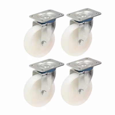 80mm 3&Prime; inch nylon castors – heavy duty swivel castor set 120kg each – set of 4