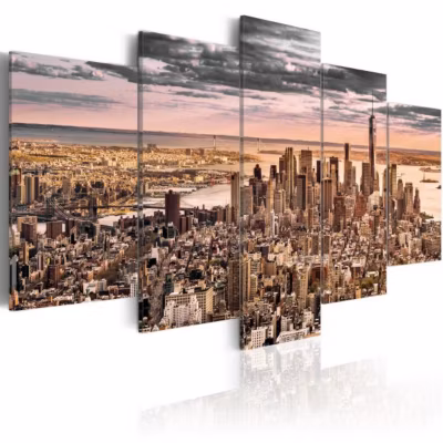 Tableau Villes New York City: Morning Sky 100×50 cm