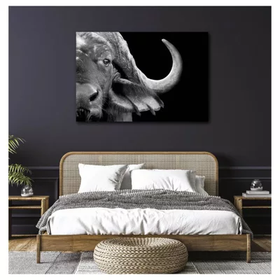 Tableau toile en kit BUFFLE 140 x 95 cm – Toile textile sans PVC, Made in France par Scenolia