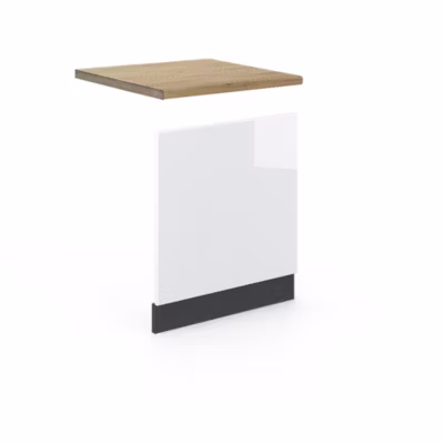 Vicco Façade Blanc Haute brillance 60cm , PT Chêne