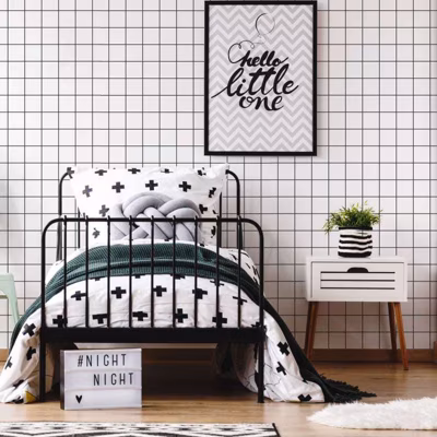 Papier peint adhésif carreaux blanc et noir en vinyle lavable et amovible – 1 rouleau 50×300 cm – Decochic