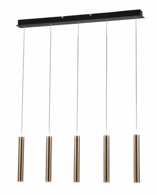 Suspension Fabas Luce Prado 5 lumières – LED 33W à intensité variable – Design linéaire en laiton