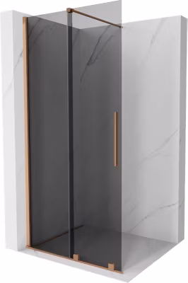 Mexen Velar paroi de douche coulissante Walk-in 120 x 200 cm, graphite 8 mm, cuivre brossé – 871-120-000-43-65