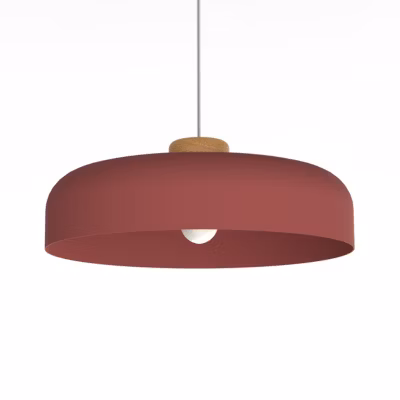 LUMICOM – BOIS Suspension, 1XE27, max 42W, métal, cowhide red, D40cm