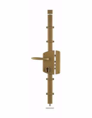 Boitier de serrure en applique Melissa à fouillot pour porte d&rsquo;entrée, droite, 3 pts, axe 50mm, or – THIRARD