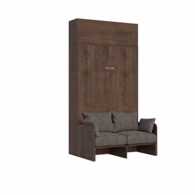Armoire lit escamotable – Itamoby – KENTARO – 140 cm – Canapé intégré – Noyer