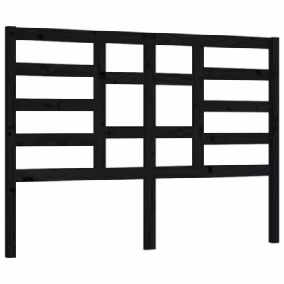vidaXL Tête de lit Noir 146x4x104 cm Bois massif de pin 818144