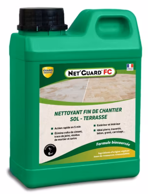 Nettoyant Laitances Ciment Joint Trace Blanche Net Guard Fin Chantier Formule Végétale 10 Min Toute Pierre 1L 6m2